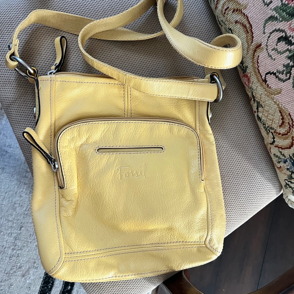 Fossil yellow Leather Crossbody Bag